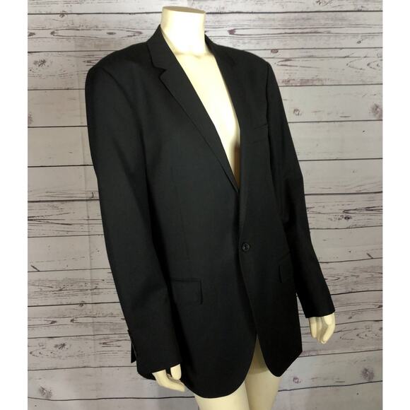 West End Blazer striped in black one button closing lined size 42 - Picture 8 of 12